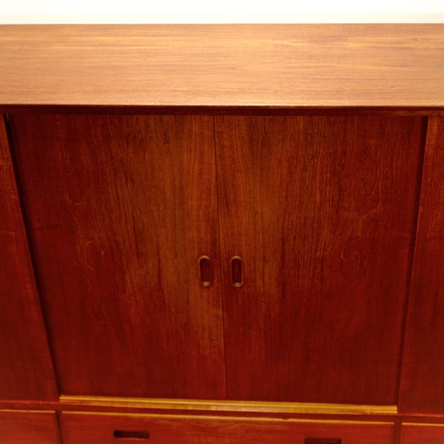 1950s Danish Teak Tall Sideboard / Highboard For Sale - Image 13 of 18