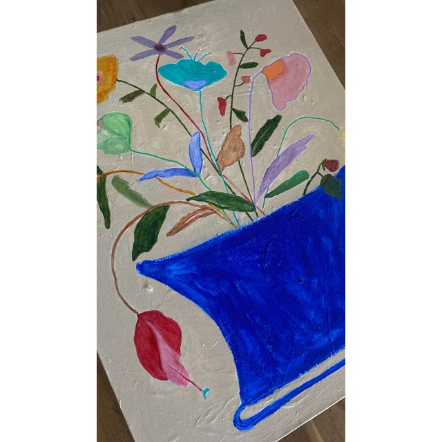 Abstract “Las Flores Sanan” Abstract Flower Painting For Sale - Image 3 of 5