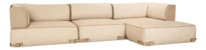 Fendi Soho Element Fabric Corner Sofa Beige Module Recamiere Right Sofa Couch New Cover by Toan Nguyen