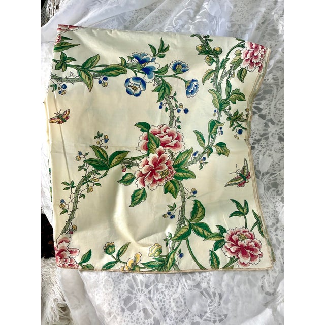 Vintage 1976 Flowering Tree Brunschwig & Fils , Inc Hand Print Fabric 44” X 50” For Sale - Image 12 of 12