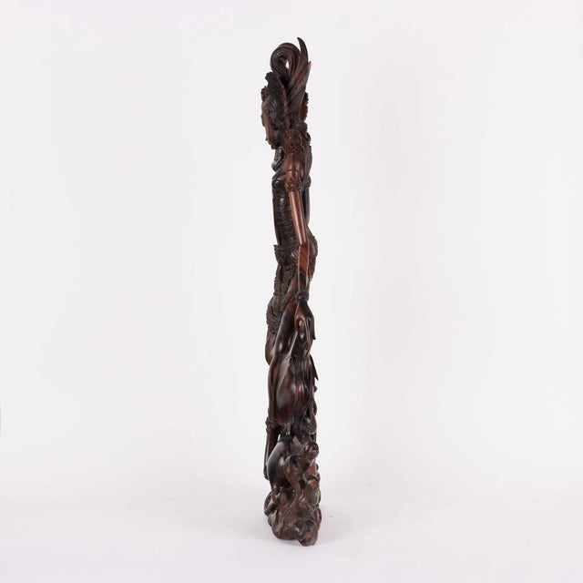 Sculpture of a Girl, Late 20th Century, Teak For Sale - Image 6 of 8