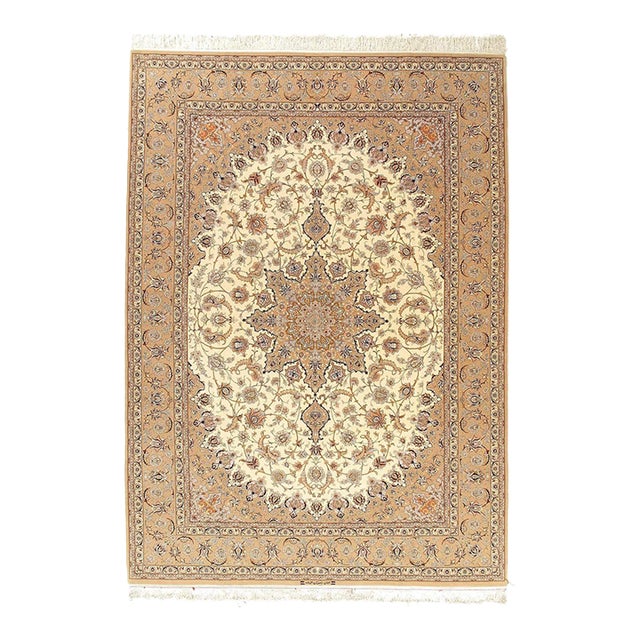 Super Fine Hand Knotted Persian Silk & Wool Isfahan Rug 8'4"x 12' For Sale
