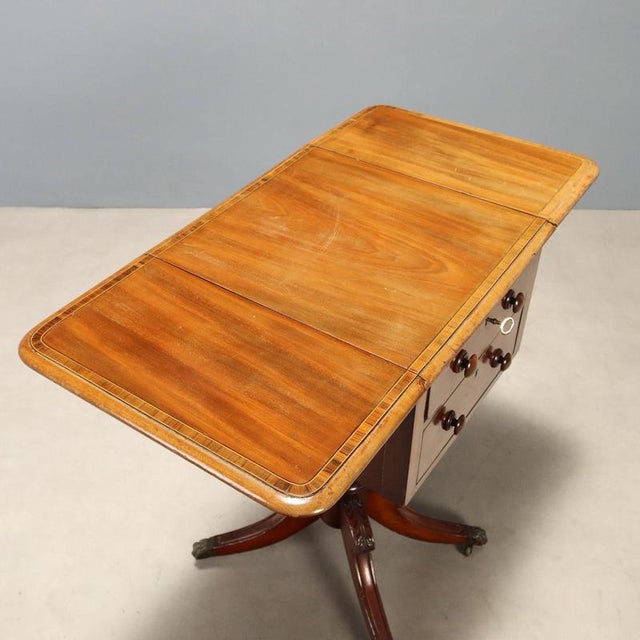 Mahogany Drop-Leaf Center Table For Sale - Image 9 of 11