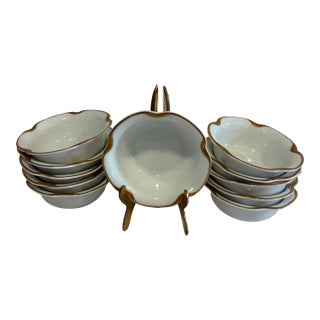 Vintage Haviland & Co. Limoges Gold Rim Sauce Dishes, Set of 11, France For Sale