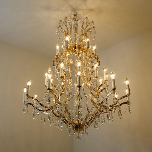 Maria Theresa Gold-Plated Swarovski Chandelier, 1950 For Sale - Image 11 of 18