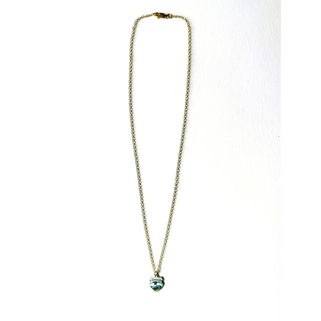 Mid-Century Modern Minnesota Vintage Fritz Reu Sterling Silver Enamel Charm on New 18 Inch Gold Filled Necklace For Sale - Image 3 of 5