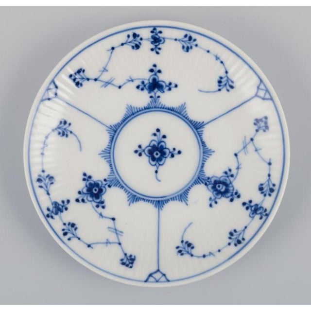 Blue Fluted Plain Coffee Cups with Saucers in Porcelain from Royal Copenhagen, Set of 8 For Sale - Image 6 of 9