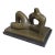 Abstract Henry Moore Bronze Metal Statue Sculpture Figure Decor on Marble Base For Sale