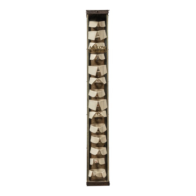 Early 20th Century Floor-Length Arrow Collars Glass Haberdashery Showcase For Sale