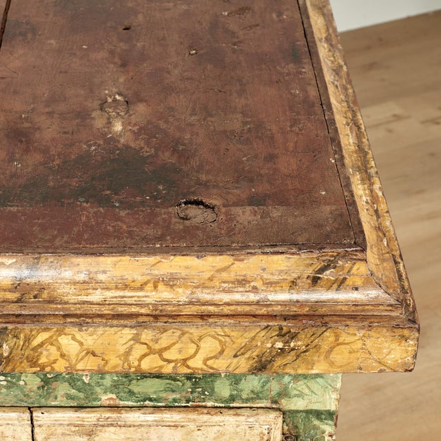 Stone Antique Italian Provincial Faux Marble Cabinet Pedestal For Sale - Image 7 of 10