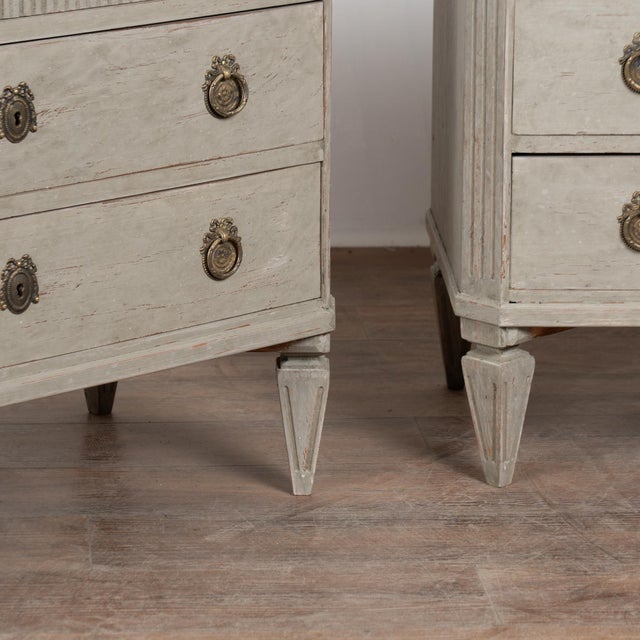 Pair of 19th Century Swedish Gray Painted Chests of Drawers For Sale - Image 17 of 18