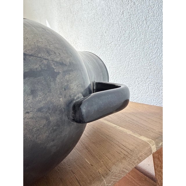 Black Accolay Vase with Handles, 1960s For Sale - Image 8 of 13