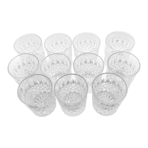 Vintage Old Fashioned Whiskey Cut Glass Glasses - Set of 11