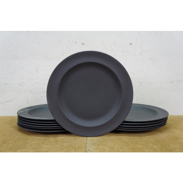 Black Late 20th Century Wedgwood Black Basalt China Dinner Plates Tea Coffee Cups Saucers - 39pc For Sale - Image 8 of 11