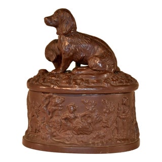 19th Century Terracotta Box With Dogs For Sale