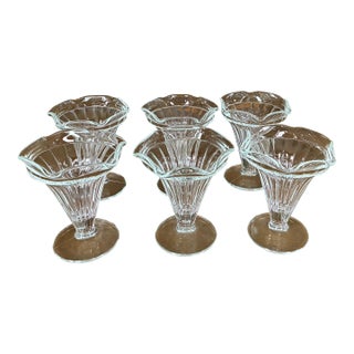 Vintage Libbey Tulip Footed Ice Cream Sundae or Parfait Glasses - Set of 6 For Sale