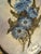 Original botanical oil painting of back of vintage brass frame. Beautiful, detailed brushstrokes. Signed Calvin