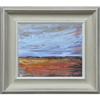 Serene Horizons - Expansive Skies Meet Textured Earthy Tones in Tranquil Harmony, 2024, Framed For Sale