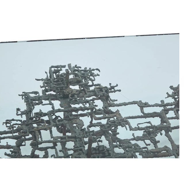 1970s 1970s Daniel Gluck Brutalist Sculptural Coffee Table in Bronze For Sale - Image 5 of 8