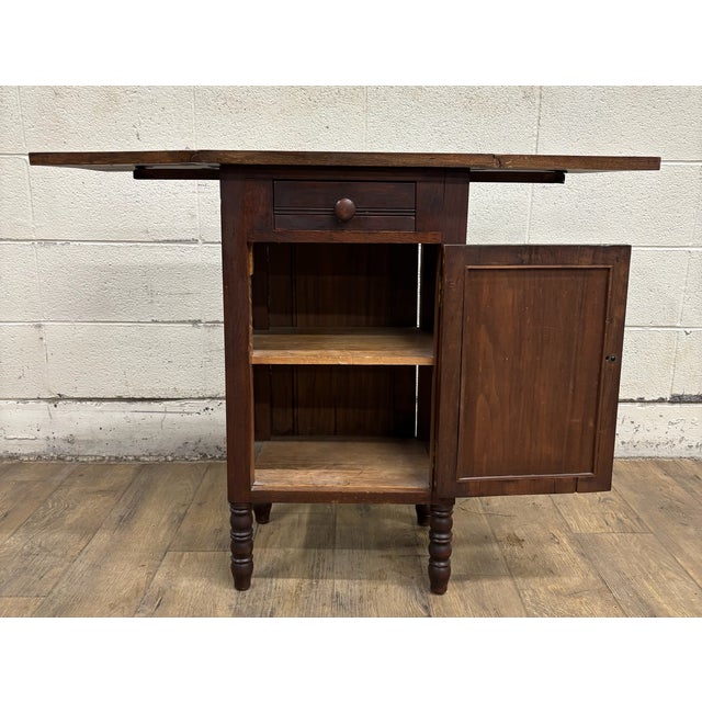 Antique Pembroke Drop Leaf Side Table Nightstand For Sale - Image 4 of 11