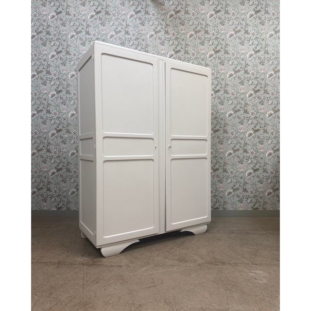 Vintage White Wardrobe, 1950s For Sale - Image 3 of 12
