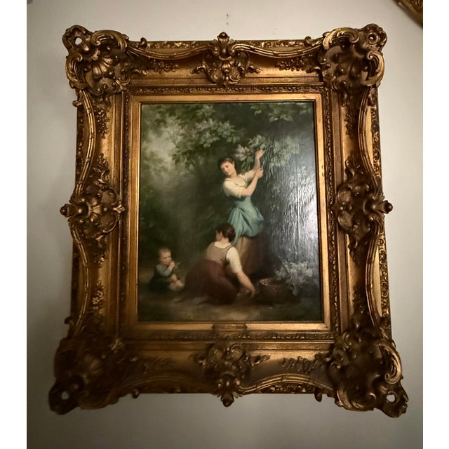 Paint Mid 19th Century Original French Oil Painting by Fritz Zuber-Huber (1822-1896) For Sale - Image 7 of 12