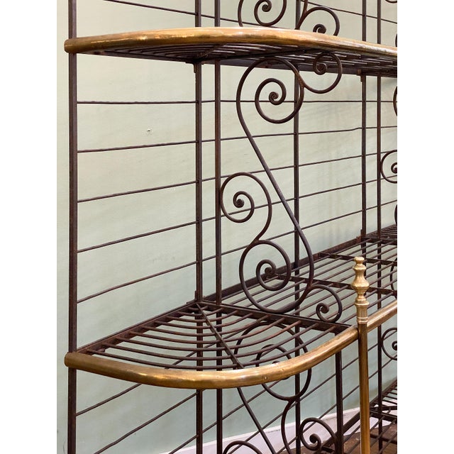 Brass Large French Boulangerie Stand or Baker's Rack of Wrought Iron and Brass For Sale - Image 8 of 13