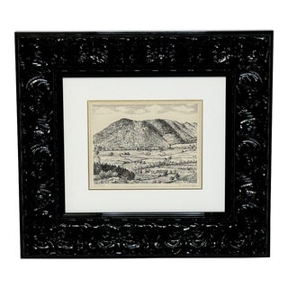 British Masterpiece Low Fell, From Lanthwaite Hill Original Pen-and-Ink Landscape Drawing Lake District, Cumbria Signed by Alfred Wainwright For Sale