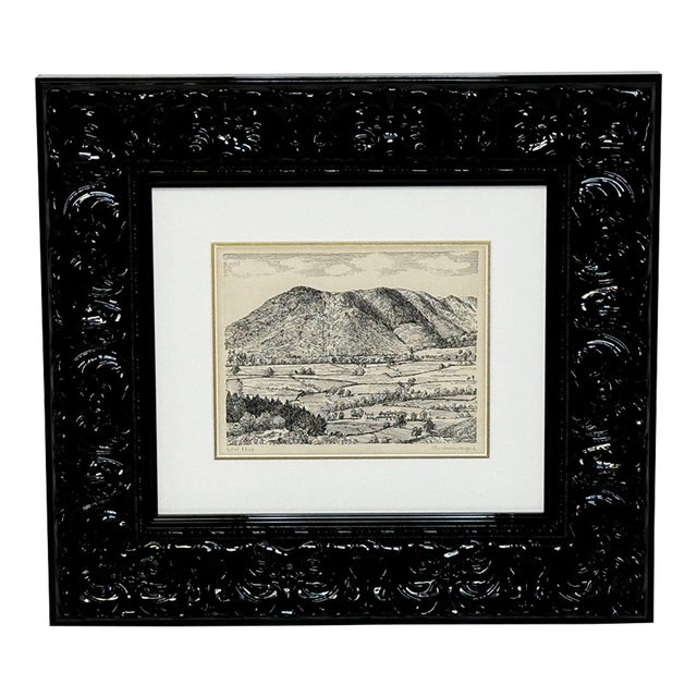 British Pen & Ink Drawing Historic Landscape Low Fell Lake District by Alfred Wainwright Framed For Sale