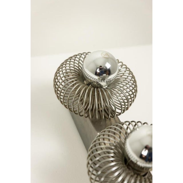 Vintage Brushed Metal Wall Light by Andrea Lazzari, 1970s For Sale - Image 3 of 8