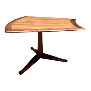 1960s Drexel Barney Flagg Walnut Wedge Tripod Table
