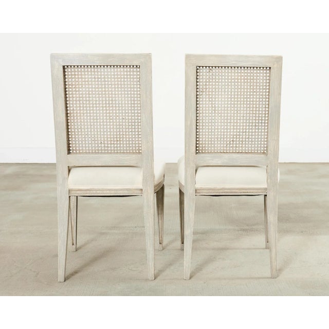 Swedish Gustavian Style Painted Cane Dining Chairs - Set of Six For Sale - Image 12 of 12