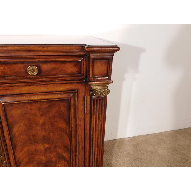 Brown Vintage 1990s Massive Hickory White Flame Mahogany Locking 4 Door Sideboard Server For Sale - Image 8 of 14