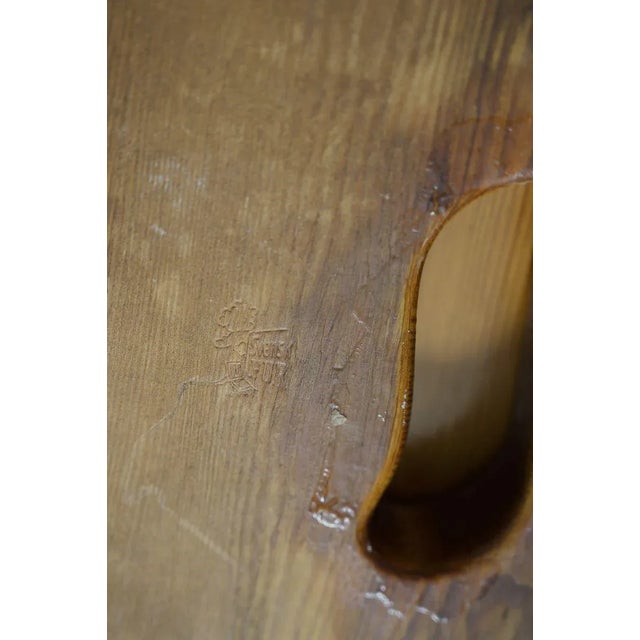 Wood Swedish Desk and Stool by Malmvall Göran, 1940s, Set of 2 For Sale - Image 7 of 8