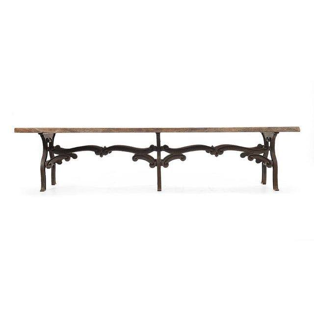 Large Wooden and Cast Iron Industrial Table For Sale - Image 9 of 9