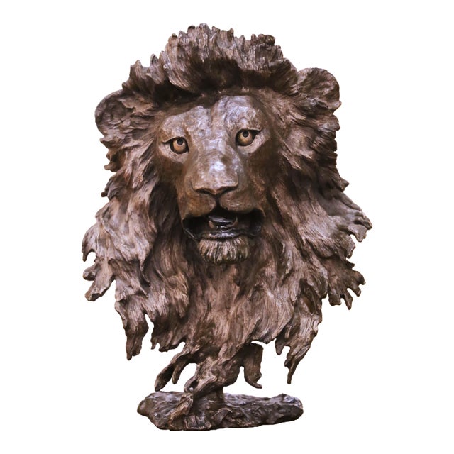 Bronze Lion Sculpture by Mark Hopkins, Signed and Numbered For Sale