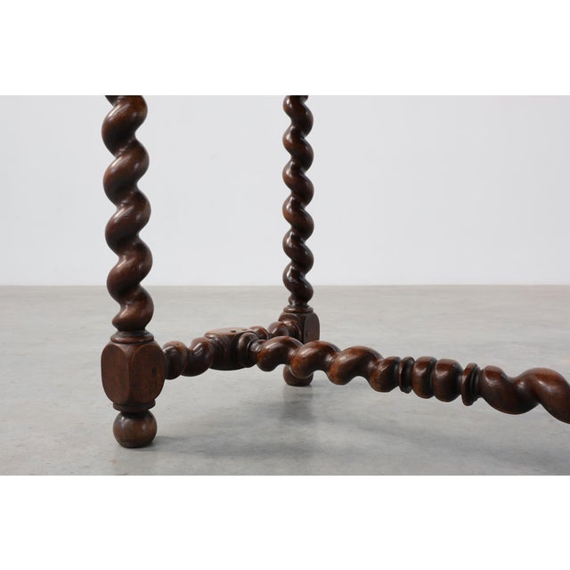 French Barley Twist Walnut Side Table with Drawer, 1880 For Sale - Image 10 of 18