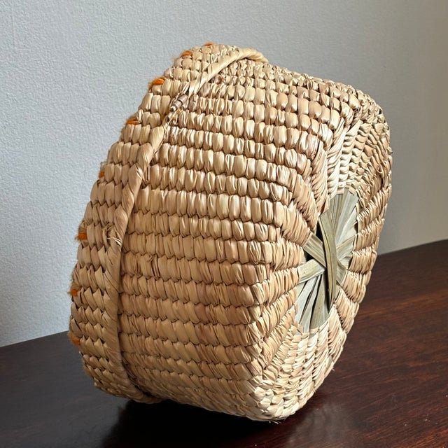 Mid-20th Century Handwoven Rattan Decorative Box For Sale - Image 9 of 12