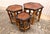 Coffee 1970s Vintage Burnt Bamboo & Rattan Nesting Hexagon Shaped Tables - Set of 3 For Sale - Image 8 of 9