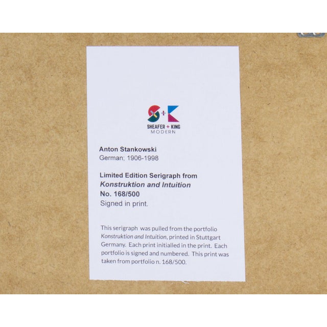 Printmaking Materials 1995 “Konstruktion and Intuition” Serigraph Print by Anton Stankowski For Sale - Image 7 of 7