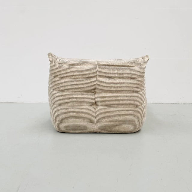 Togo Lounge Chair in Beige Corduroy from Michel Ducaroy for Ligne Roset For Sale - Image 10 of 12