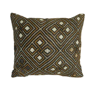Tribal Patterned Vintage African Kuba Cloth Pillow