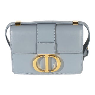 Blue Smooth Box Calfskin Micro 30 Montaigne Flap Bag For Sale