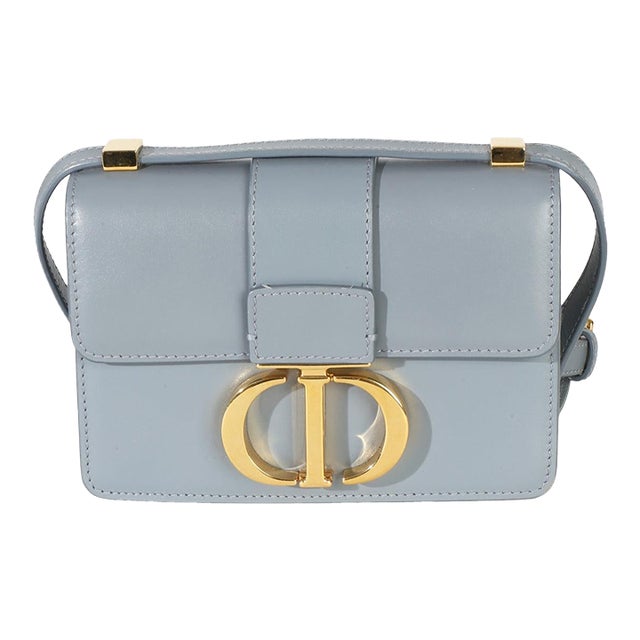 Blue Smooth Box Calfskin Micro 30 Montaigne Flap Bag For Sale