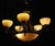Art Deco Six-Light Chandelier in Brass and Tinted Glass, 1930 For Sale - Image 4 of 18