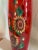 Vintage Norleans Red Hand Painted Cylinder Glass Vase Sunflower Floral Italy 22k Gold Accent For Sale - Image 9 of 13