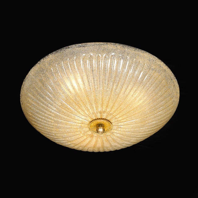 Mid-Century Modern Pair of Mid-Century Barovier Y Toso Hand-Blown Fluted Murano Glass Chandeliers For Sale - Image 3 of 18