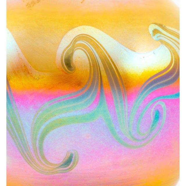 Yellow Louis Comfort Tiffany Reactive Blown Glass Vase For Sale - Image 8 of 11