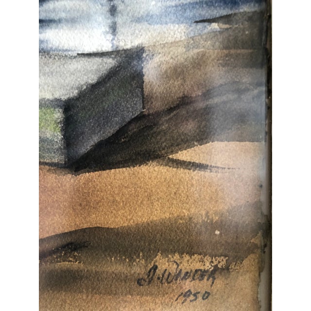 Drawing/Sketching Materials Vintage 1950 Wpa Style Pastel Painting of a Ship For Sale - Image 7 of 12