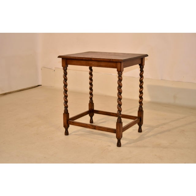 Edwardian Oak Side Table From England, Circa 1900 For Sale - Image 4 of 7